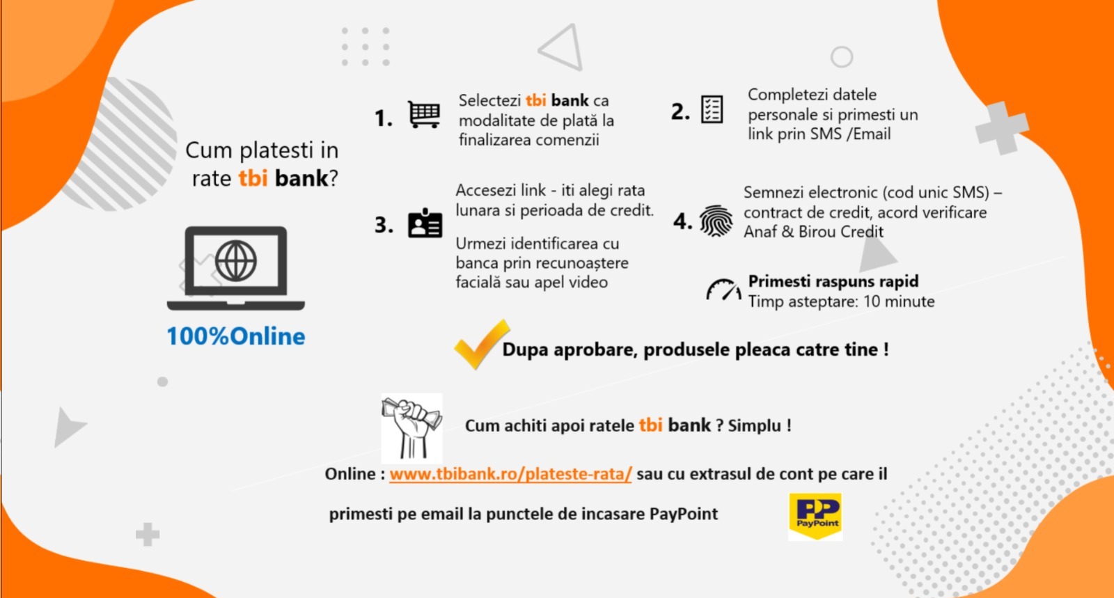 Plata in Rate prin TBI Bank Credit Eurostoc