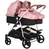 Carucior gemeni Chipolino Duo Smart 2 in 1 flamingo, Culoare: Roz