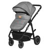 Lionelo - Carucior Bianka, 3 in 1, Cadru aluminiu, Cu landou intarit si salteluta moale, Maner ajustabil, Include saculet de picioare, Husa de ploaie si tantari, Geanta pentru parinti, Sustine 22 kg, 0 luni+, EN1466:2014+AC:2015, EN1888, Gri, Culoare: Gri