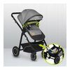 Lionelo - Carucior Bianka, 3 in 1, Cadru aluminiu, Cu landou intarit si salteluta moale, Maner ajustabil, Include saculet de picioare, Husa de ploaie si tantari, Geanta pentru parinti, Sustine 22 kg, 0 luni+, EN1466:2014+AC:2015, EN1888, Gri, Culoare: Gri