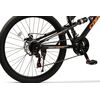 Bicicleta MTB cu Roti de 26", Frane Disc fata/spate, Manete secventiale, Schimbator Shimano, 21 Viteze, negru/gri/portocaliu, Mountain Bike Carpat City Cross Genius cu dubla suspensie