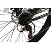 Bicicleta MTB cu Roti de 26", Frane Disc fata/spate, Manete secventiale, Schimbator Shimano, 21 Viteze, negru/gri/portocaliu, Mountain Bike Carpat City Cross Genius cu dubla suspensie