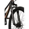 Bicicleta MTB cu Roti de 26", Frane Disc fata/spate, Manete secventiale, Schimbator Shimano, 21 Viteze, negru/gri/portocaliu, Mountain Bike Carpat City Cross Genius cu dubla suspensie