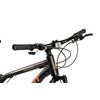 Bicicleta MTB cu Roti de 26", Frane Disc fata/spate, Manete secventiale, Schimbator Shimano, 21 Viteze, negru/gri/portocaliu, Mountain Bike Carpat City Cross Genius cu dubla suspensie