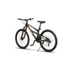 Bicicleta MTB cu Roti de 26", Frane Disc fata/spate, Manete secventiale, Schimbator Shimano, 21 Viteze, negru/gri/portocaliu, Mountain Bike Carpat City Cross Genius cu dubla suspensie