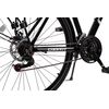 Bicicleta Trekking Unisex cu Roti de 28", Suspensie fata, Manete Secventiale Shimano, Echipare Shimano, Frane DISC -fata/spate, 21 Viteze, negru/gri, City Bike Carpat Genius Rocky cu cadru din Aluminiu si cabluri integrate