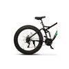 Bicicleta MTB cu Roti de 26", Furca Dubla Suspensie, Manete Secventiale, Frane Disc, 21 Viteze, negru/verde, Fat Bike Genius Velors Duro 2.6 Full Suspension cu Cauciucuri late 26X4.0