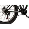 Bicicleta MTB cu Roti de 26", Furca Dubla Suspensie, Manete Secventiale, Frane Disc, 21 Viteze, negru/verde, Fat Bike Genius Velors Duro 2.6 Full Suspension cu Cauciucuri late 26X4.0