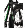 Bicicleta MTB cu Roti de 26", Furca Dubla Suspensie, Manete Secventiale, Frane Disc, 21 Viteze, negru/verde, Fat Bike Genius Velors Duro 2.6 Full Suspension cu Cauciucuri late 26X4.0