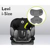 Scaun auto, Lionelo, Levi One i-Size, Universal, Instalare FWF, Cu tetiera reglabila in 10 pozitii, Cu spatar detasabil, 76-150 cm, Conform cu R129, Gri, Culoare: Gri