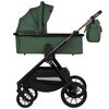 Carucior 2 in 1, Lionelo, Layla, Pana la 22 kg, Cadru aluminiu, Cu landou intarit si salteluta din spuma AirDots, Reversibil, Cu ventilatie 3D, Cu accesorii, EN1888-1, EN1888-2, EN1466, Verde, Culoare: Verde