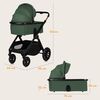Carucior 2 in 1, Lionelo, Layla, Pana la 22 kg, Cadru aluminiu, Cu landou intarit si salteluta din spuma AirDots, Reversibil, Cu ventilatie 3D, Cu accesorii, EN1888-1, EN1888-2, EN1466, Verde, Culoare: Verde