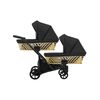 Carucior 3 in 1 pentru gemeni Kunert Invento Duo Glam, Culoare: Negru