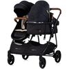 Carucior gemeni Chipolino Duo Smart 3 in 1 blackberry, Culoare: Negru