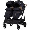 Carucior gemeni Chipolino Duo Smart 3 in 1 blackberry, Culoare: Negru