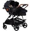 Carucior gemeni Chipolino Duo Smart 3 in 1 blackberry, Culoare: Negru