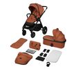 Carucior 2 in 1, Lionelo, Layla, Pana la 22 kg, Cadru aluminiu, Cu landou intarit si salteluta din spuma AirDots, Reversibil, Cu ventilatie 3D, Cu accesorii, EN1888-1, EN1888-2, EN1466, Maro, Culoare: Caramiziu