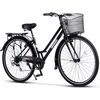 Bicicleta Trekking Carpat Altay C28262G Roti 28", Echipare Shimano, 7 Viteze, Maneta Rotativa, Cos fata, Negru/Gri