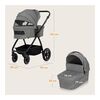 Carucior 2 in 1, Lionelo, Meril, Cu landou si scaun cu dimensiune XL, Reversibil, Cu sistem de ventilatie 3D, Cu accesorii, Pana la 22 kg, Conform cu EN1888-1 EN1888-2, EN1466, Gri, Culoare: Gri