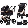 Carucior Chipolino Amore 3 in 1 noir, Culoare: Negru