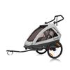 Carucior si remorca de bicicleta, Lionelo, Cama, Multifunctional, Pentru 1 sau 2 copii, Cu sistem de absorbtie a socurilor SIQ, Geamuri cu protectie solara, Gri, Culoare: Gri