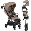 Carucior sport, Lionelo, Bess, Greutate 7.5 kg, Sustine 22 kg, 6 luni+, Capotina impermeabila si protectie SPF 50+, Include suport sticla, Pliere cu o singura mana, Maner pentru transport, Bej, Culoare: Bej