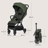 Carucior sport, Lionelo, Bess, Greutate 7.5 kg, Sustine 22 kg, 6 luni+, Capotina impermeabila si protectie SPF 50+, Include suport sticla, Pliere cu o singura mana, Maner pentru transport, Verde, Culoare: Verde
