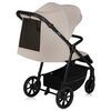 Carucior sport, Lionelo, Iva, Sustine 22 kg, 6 luni+, Capotina mare, Impermeabila, Protectie SPF 50+, 3 pozitii inclinare spatar, 8 pozitii inclinare suport picioare, 5 pozitii reglare maner, Include plasa de tantari si suport pentru biberon, Bej, Culoare: Bej