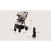 Carucior sport, Lionelo, Iva, Sustine 22 kg, 6 luni+, Capotina mare, Impermeabila, Protectie SPF 50+, 3 pozitii inclinare spatar, 8 pozitii inclinare suport picioare, 5 pozitii reglare maner, Include plasa de tantari si suport pentru biberon, Bej, Culoare: Bej