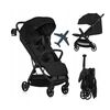 Carucior sport, Lionelo, Julie Air, Greutate redusa - 7.5 kg, Sustine 22 kg, 6 luni+, Capotina impermeabila, Protectie SPF 50+, Include suport sticla, Pliere compacta pentru calatorii, Conform cu EN1888-1 si EN1888-2, Negru, Culoare: Bej