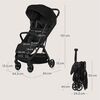 Carucior sport, Lionelo, Julie Air, Greutate redusa - 7.5 kg, Sustine 22 kg, 6 luni+, Capotina impermeabila, Protectie SPF 50+, Include suport sticla, Pliere compacta pentru calatorii, Conform cu EN1888-1 si EN1888-2, Negru, Culoare: Bej