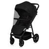 Carucior sport, Lionelo, Mira, Maner reglabil in 5 pozitii, Spatar si suport de picioare reglabile, Plasa de tantari si suport biberon incluse, Pana la 22 kg, 6 luni+, Conform cu EN1888-1, EN1888-2, Testare SGS, Negru, Culoare: Negru