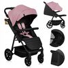 Carucior sport, Lionelo, Mira, Maner reglabil in 5 pozitii, Spatar si suport de picioare reglabile, Plasa de tantari si suport biberon incluse, Pana la 22 kg, 6 luni+, Conform cu EN1888-1, EN1888-2, Testare SGS, Roz, Culoare: Roz