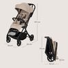 Carucior sport, Lionelo, Tansi, Pliere automata, Ultracompact, Manevrare cu o mana, Roti cu tehnologie GravelTech, Spatar si suport picioare reglabile, 6-48 luni, Sustine 22 kg, Bej, Culoare: Bej