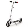 Trotineta urbana ECOTOYS SSWT-2019, cadru usor din aluminiu, roti mari, cu amortizor, picior de sprijin, alba 