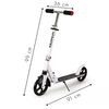 Trotineta urbana ECOTOYS SSWT-2019, cadru usor din aluminiu, roti mari, cu amortizor, picior de sprijin, alba 