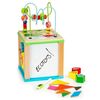 Cub educational din lemn cu tabla Ecotoys HM015470