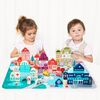 Centru de activitate orasel educational cu blocuri din lemn 121 piese Ecotoys MA427