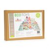 Centru de activitate orasel educational cu blocuri din lemn 121 piese Ecotoys MA427