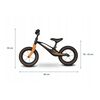 Lionelo - Bicicleta usoara Bart Air, Fara pedale, Cu roti gonflabile, Cu cadru din magneziu, Cu ghidon si sa reglabile, Greutate 3.8 Kg, 12 inch, Conform cu standardul european de securitate EN71, Negru