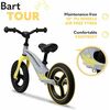 Lionelo - Bicicleta usoara Bart Tour, Fara pedale, Cu cadru din magneziu, Cu ghidon si sa reglabile, Greutate 3.8 Kg, 12 inch, Conform cu standardul european de securitate EN71, Grey Stone