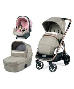 Carucior 3 in 1 Peg Perego Veloce, Primoviaggio SL,  0 - 22 kg, Mon Amour, Bej / Roz