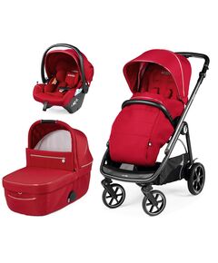 Carucior 3 in 1 Peg Perego Veloce, Lounge,  0 - 22 kg, Red Shine, Rosu