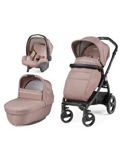Carucior 3in1 Peg Perego Book Smart Primoviaggio SL, 0-22 kg, Rosette, Roz / Negru *