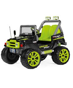 Masina electrica Peg Perego Gaucho Sport, 12V, 3 ani +, Verde/Negru