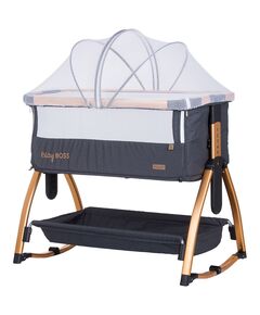 Patut Co-Sleeper Chipolino Baby Boss raven, Culoare: Negru
