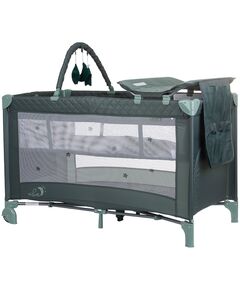 Patut pliabil cu saltea de infasat Chipolino Luna pastel green, Culoare: Verde