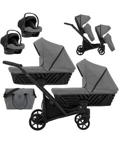 Carucior 3 in 1 pentru gemeni Kunert Invento Duo, Culoare: Gri