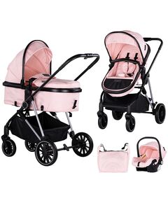 Carucior Chipolino Aura 3 in 1 pink marshmallow, Culoare: Roz