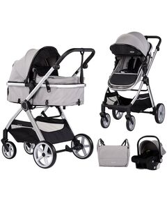 Carucior Chipolino Vista 3 in 1 cloud grey, Culoare: Gri